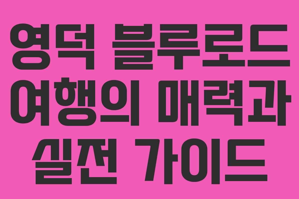 영덕 블루로드 여행의 매력과 실전 가이드