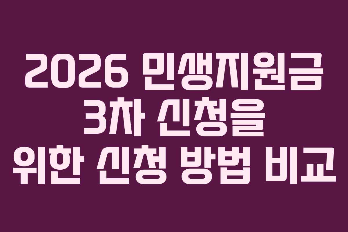 2026 민생지원금 3차 신청을 위한 신청 방법 비교