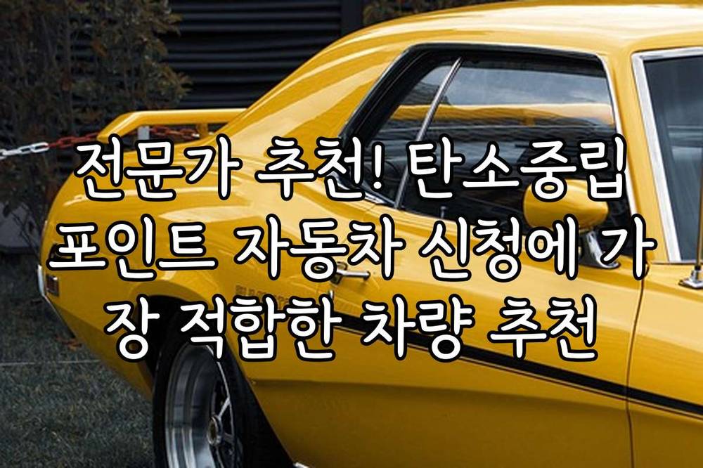 전문가 추천! 탄소중립포인트 자동차 신청에 가장 적합한 차량 추천