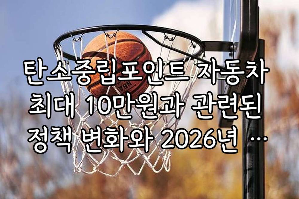 탄소중립포인트 자동차 최대 10만원과 관련된 정책 변화와 2026년 전망 분석