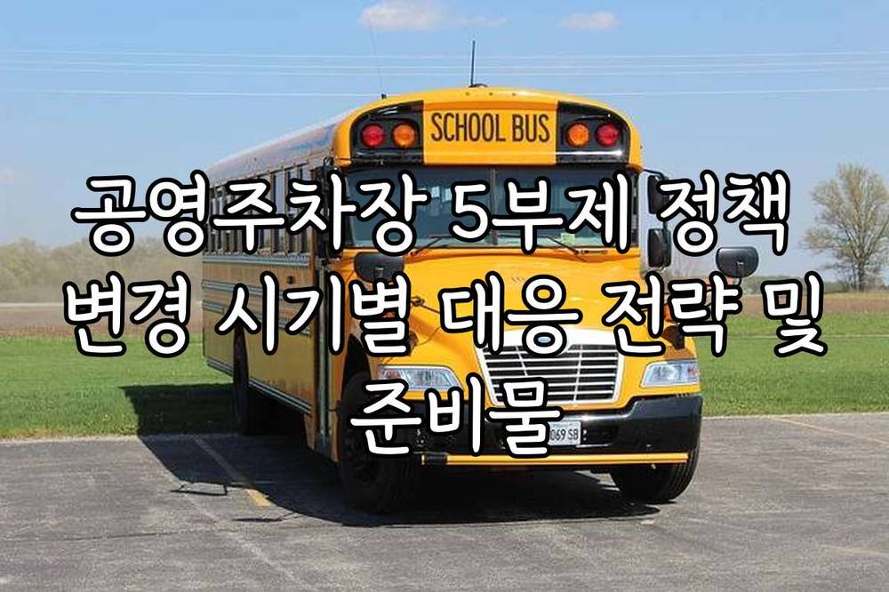 공영주차장 5부제 정책 변경 시기별 대응 전략 및 준비물