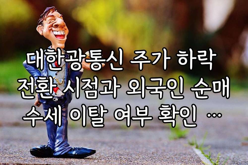 대한광통신 주가 하락 전환 시점과 외국인 순매수세 이탈 여부 확인 방법