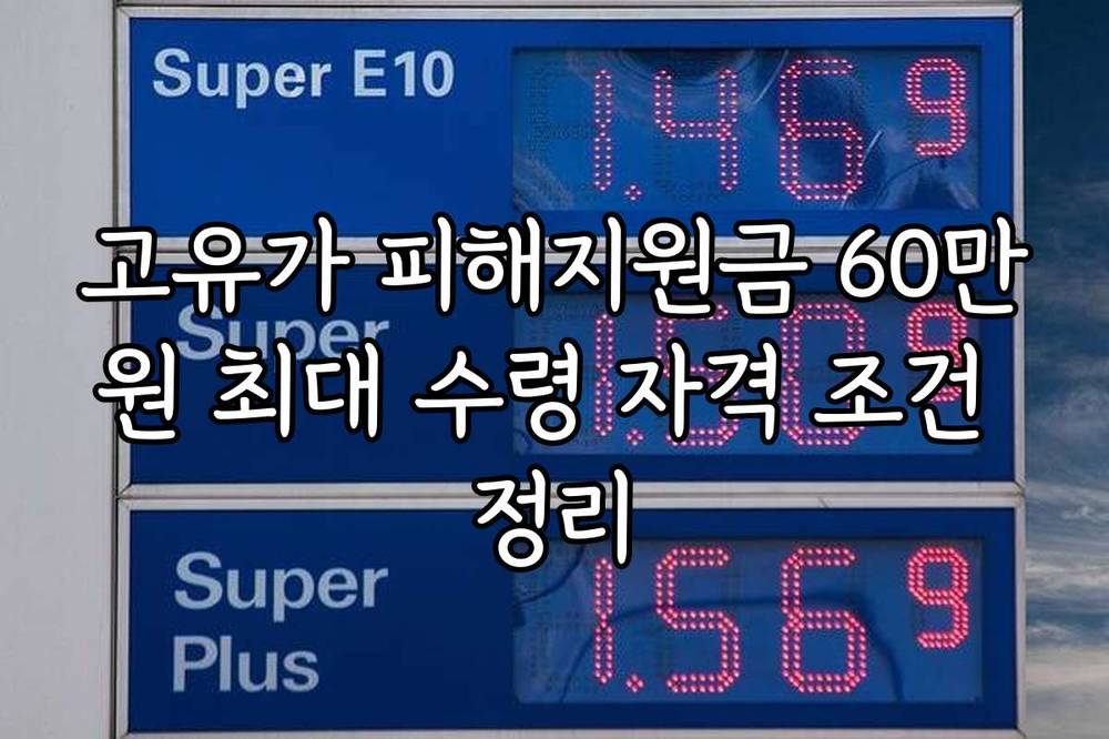 고유가 피해지원금 60만원 최대 수령 자격 조건 정리