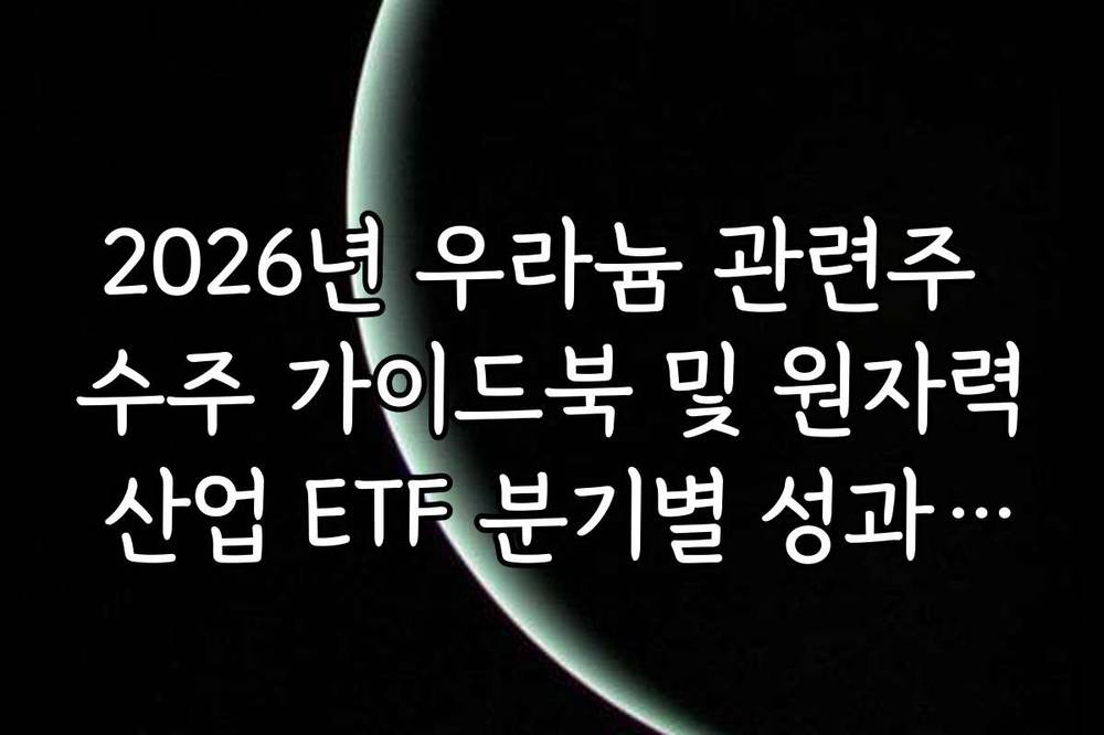 2026년 우라늄 관련주 수주 가이드북 및 원자력 산업 ETF 분기별 성과 분석