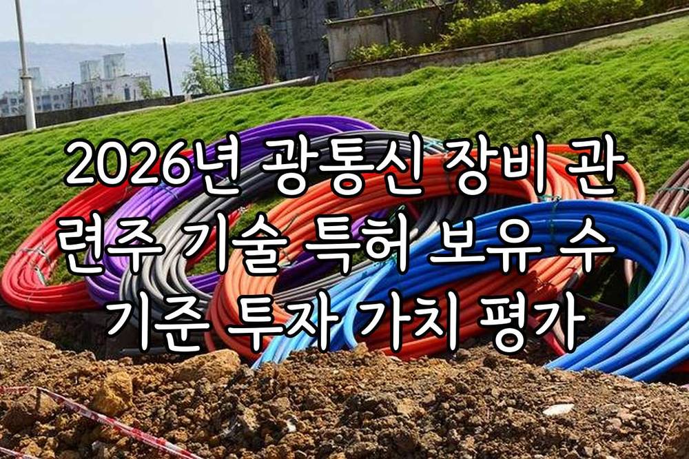 2026년 광통신 장비 관련주 기술 특허 보유 수 기준 투자 가치 평가