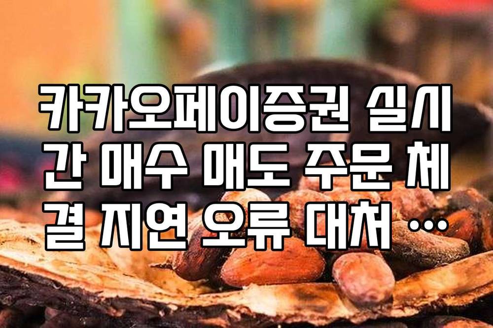 카카오페이증권 실시간 매수 매도 주문 체결 지연 오류 대처 가이드
