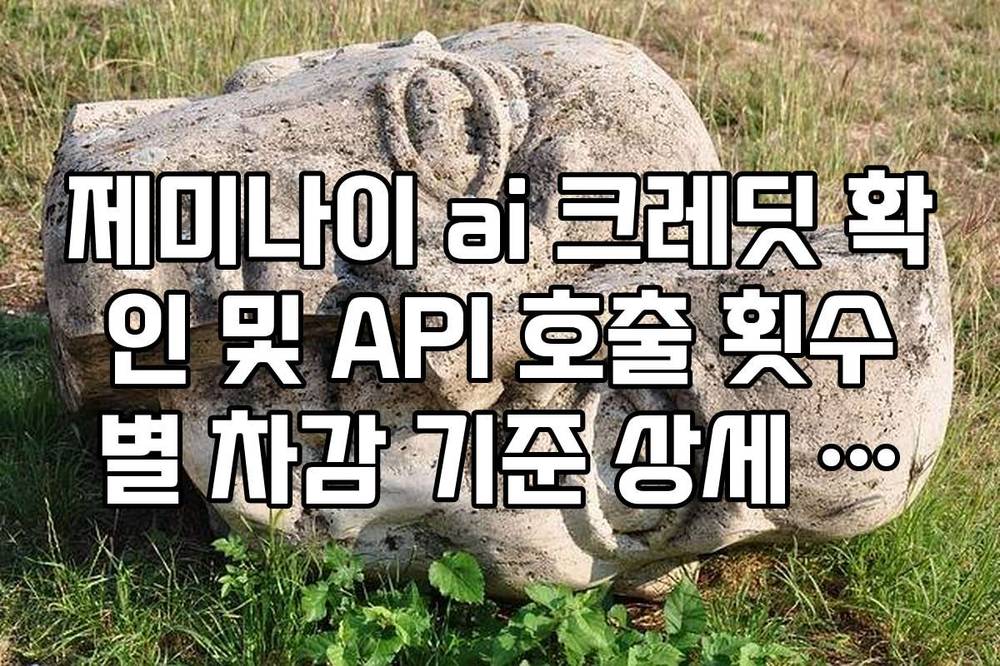 제미나이 ai 크레딧 확인 및 API 호출 횟수별 차감 기준 상세 정리
