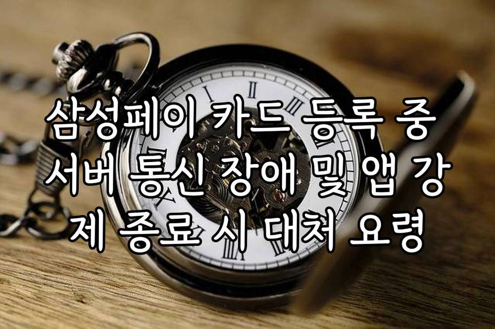 삼성페이 카드 등록 중 서버 통신 장애 및 앱 강제 종료 시 대처 요령