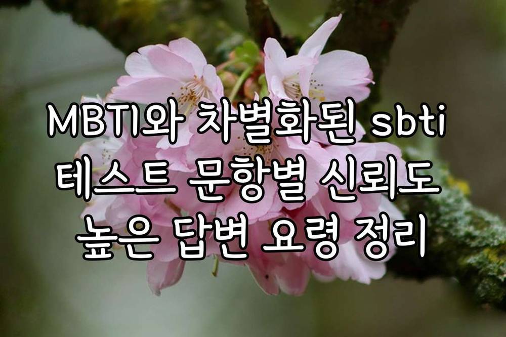 MBTI와 차별화된 sbti 테스트 문항별 신뢰도 높은 답변 요령 정리