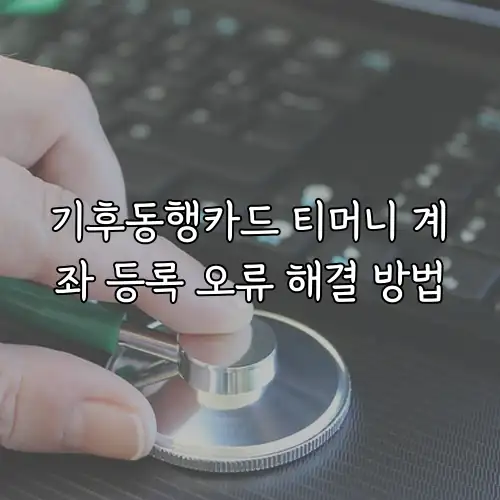 기후동행카드 티머니 계좌 등록 오류 해결 방법