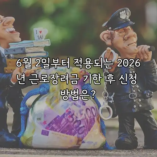 6월 2일부터 적용되는 2026년 근로장려금 기한 후 신청 방법은?