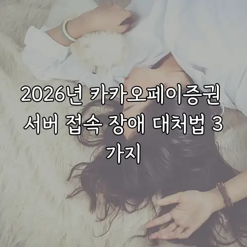2026년 카카오페이증권 서버 접속 장애 대처법 3가지