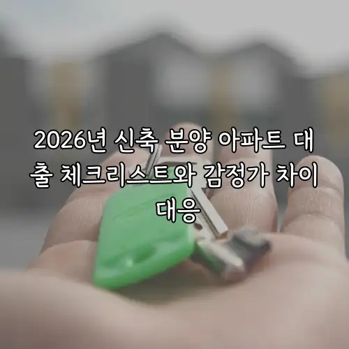 2026년 신축 분양 아파트 대출 체크리스트와 감정가 차이 대응
