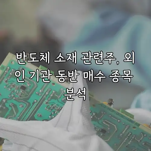 반도체 소재 관련주, 외인 기관 동반 매수 종목 분석