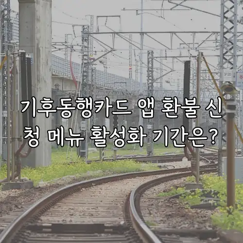 기후동행카드 앱 환불 신청 메뉴 활성화 기간은?