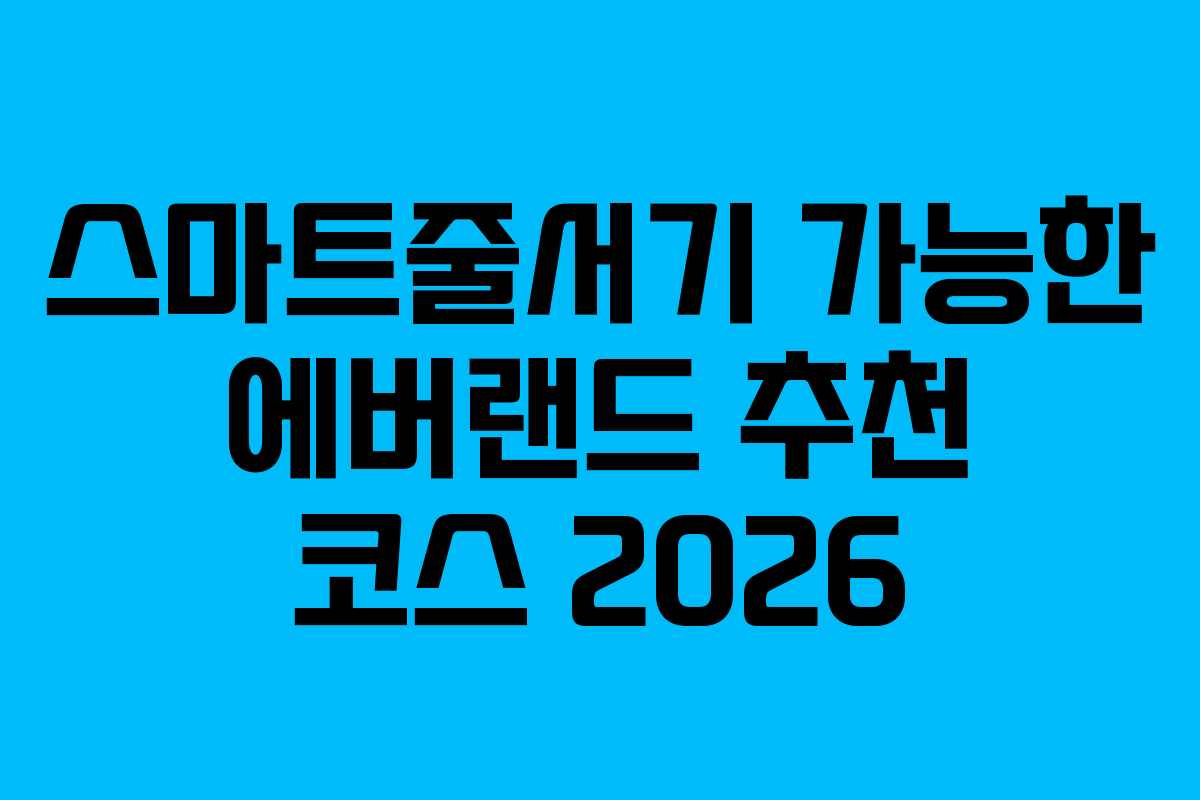 스마트줄서기 가능한 에버랜드 추천 코스 2026