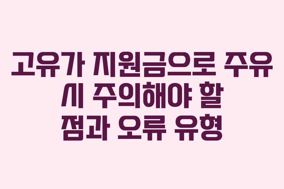 고유가 지원금으로 주유 시 주의해야 할 점과 오류 유형
