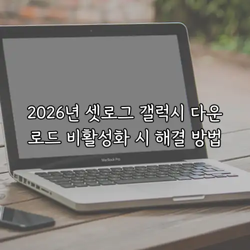 2026년 셋로그 갤럭시 다운로드 비활성화 시 해결 방법