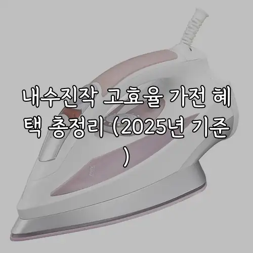 내수진작 고효율 가전 혜택 총정리 (2025년 기준)
