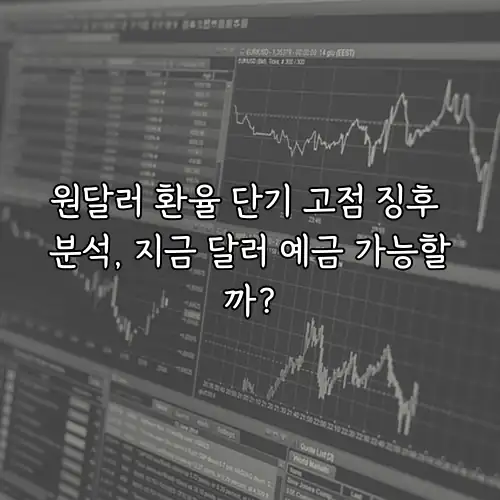 원달러 환율 단기 고점 징후 분석, 지금 달러 예금 가능할까?