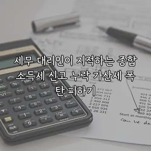세무 대리인이 지적하는 종합소득세 신고 누락 가산세 폭탄 피하기