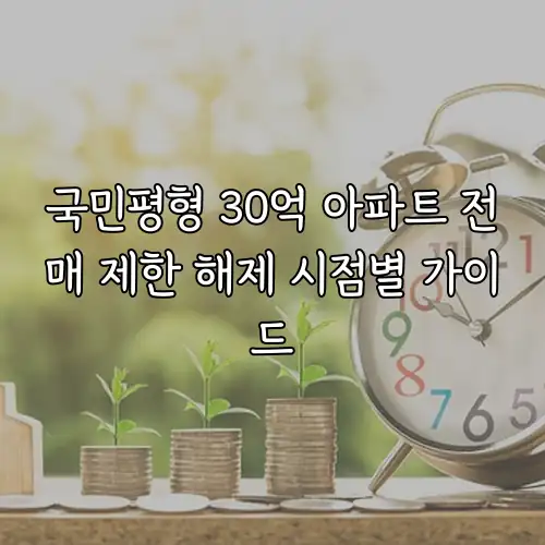 국민평형 30억 아파트 전매 제한 해제 시점별 가이드