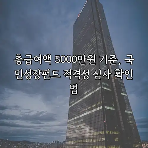총급여액 5000만원 기준, 국민성장펀드 적격성 심사 확인법