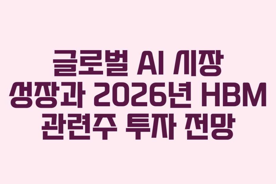 글로벌 AI 시장 성장과 2026년 HBM 관련주 투자 전망